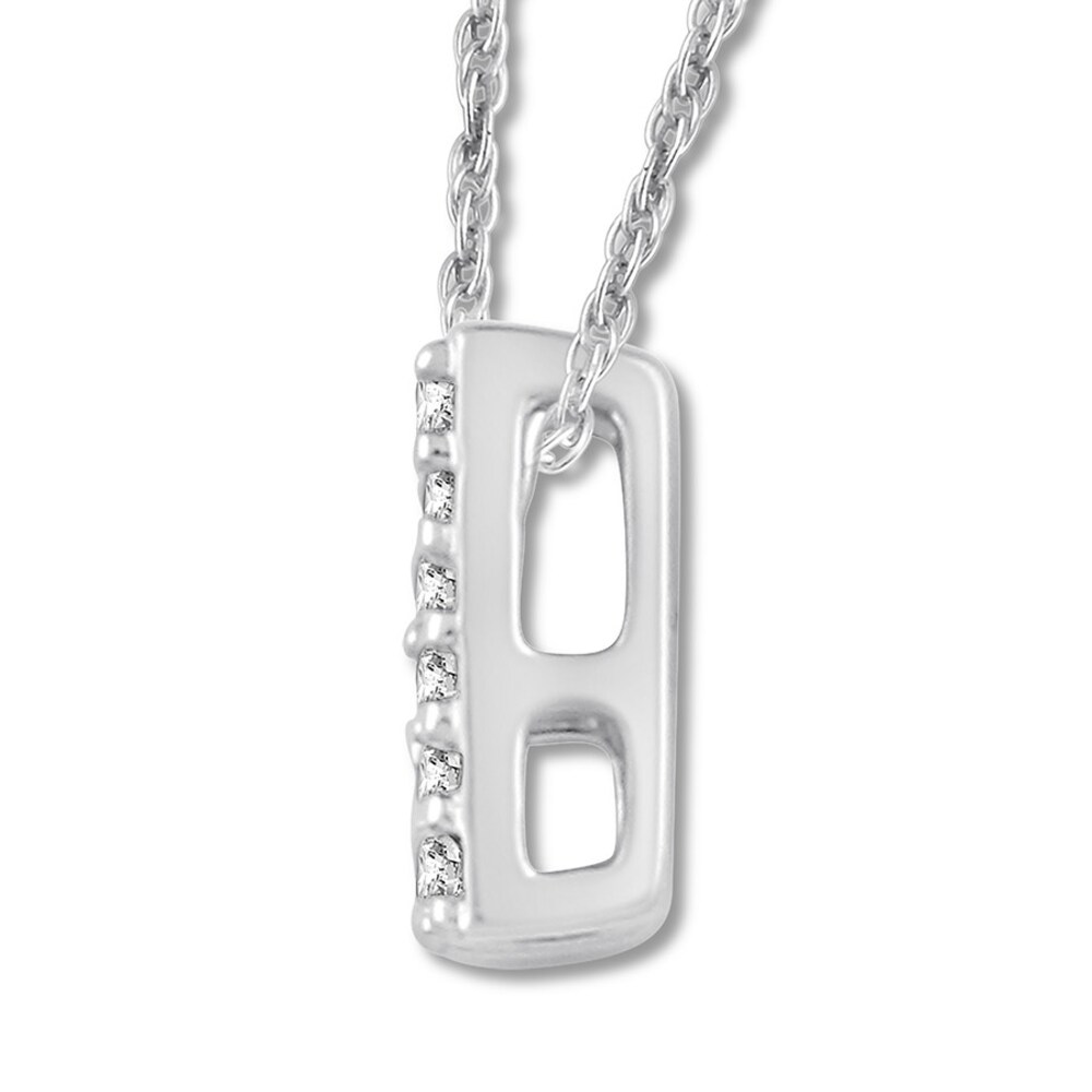 Diamond Initial M Necklace 1/20 ct tw Round-cut 10K White Gold o9LaVQMd