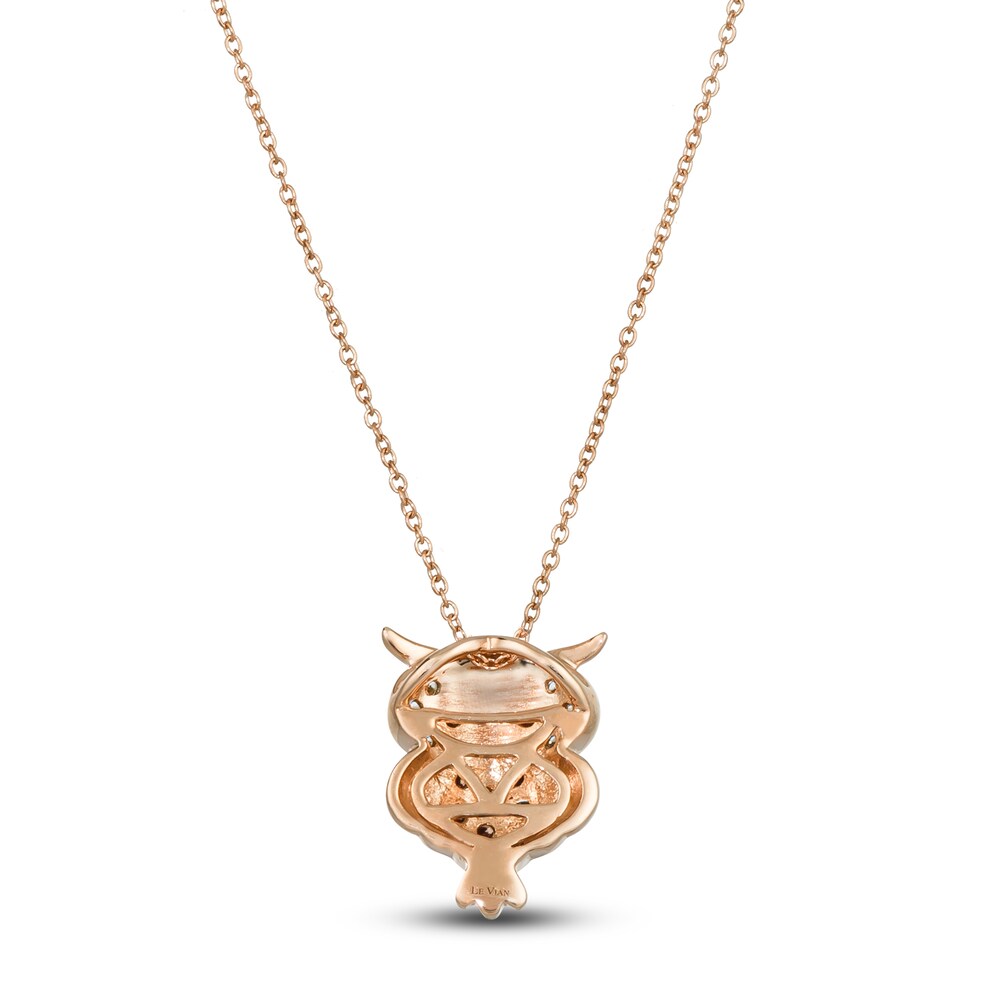 Le Vian Diamond Owl Pendant Necklace 1/4 ct tw Diamonds 14K Rose Gold/Rhod oMXhOp8D