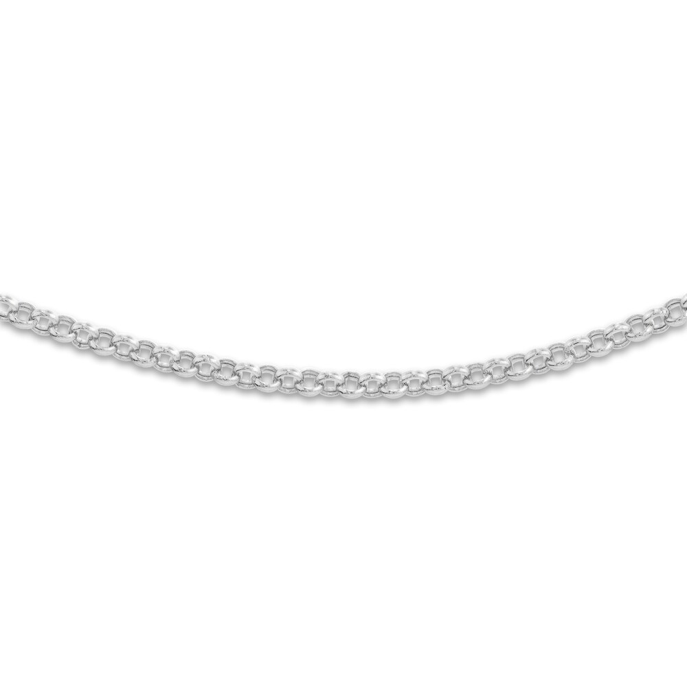 Rolo Chain Choker Necklace 14K White Gold 13\" pZAQHVdI