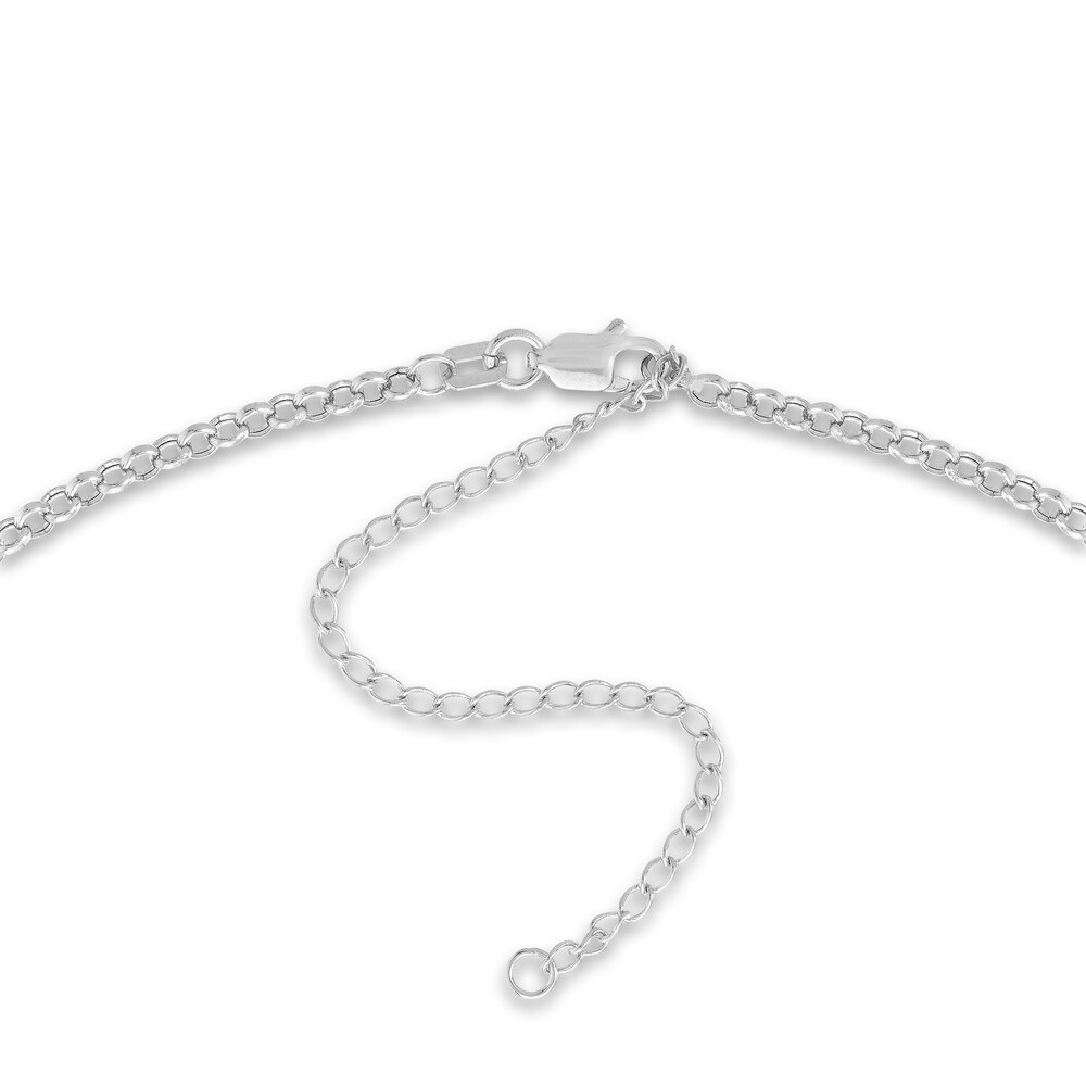 Rolo Chain Choker Necklace 14K White Gold 13\" pZAQHVdI