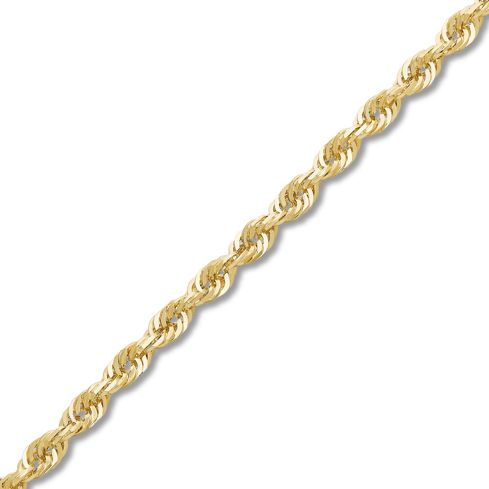 Solid Glitter Rope Necklace 14K Yellow Gold 30\" plg5kfKT