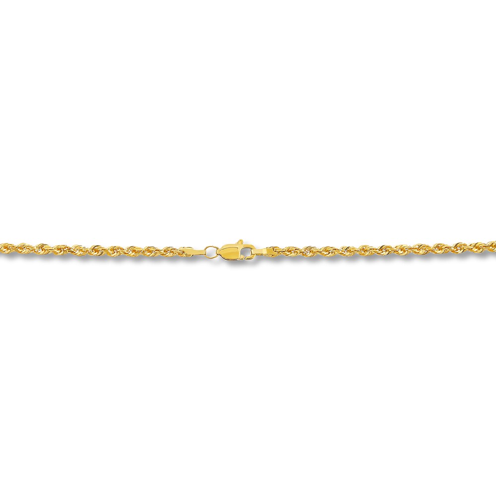 Solid Glitter Rope Necklace 14K Yellow Gold 30\" plg5kfKT