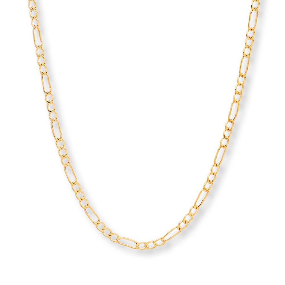 Figaro Link Chain 14K Yellow Gold 20\" Length pzaUS1Up