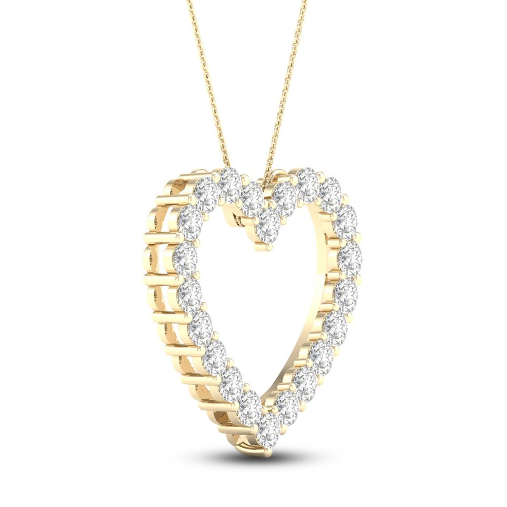 Lab-Created Diamond Heart Necklace 2 ct tw Round 14K Yellow Gold qObnDxXt