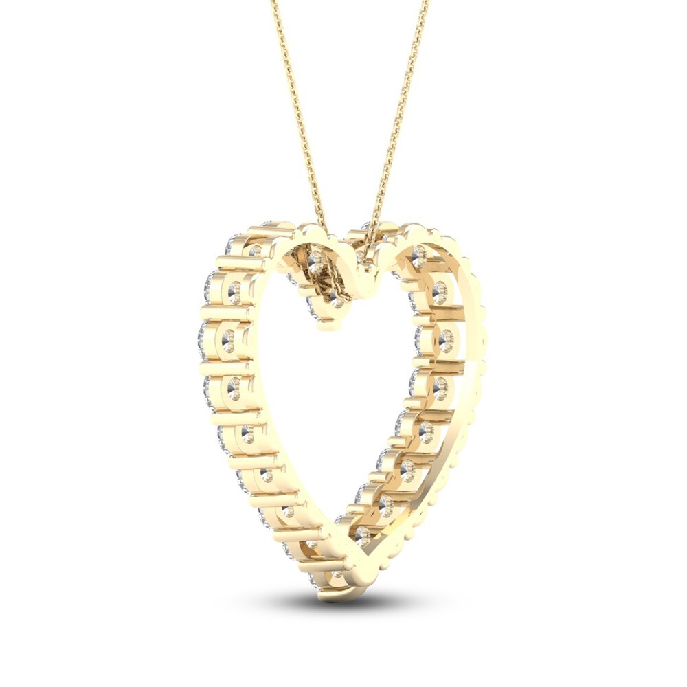 Lab-Created Diamond Heart Necklace 2 ct tw Round 14K Yellow Gold qObnDxXt