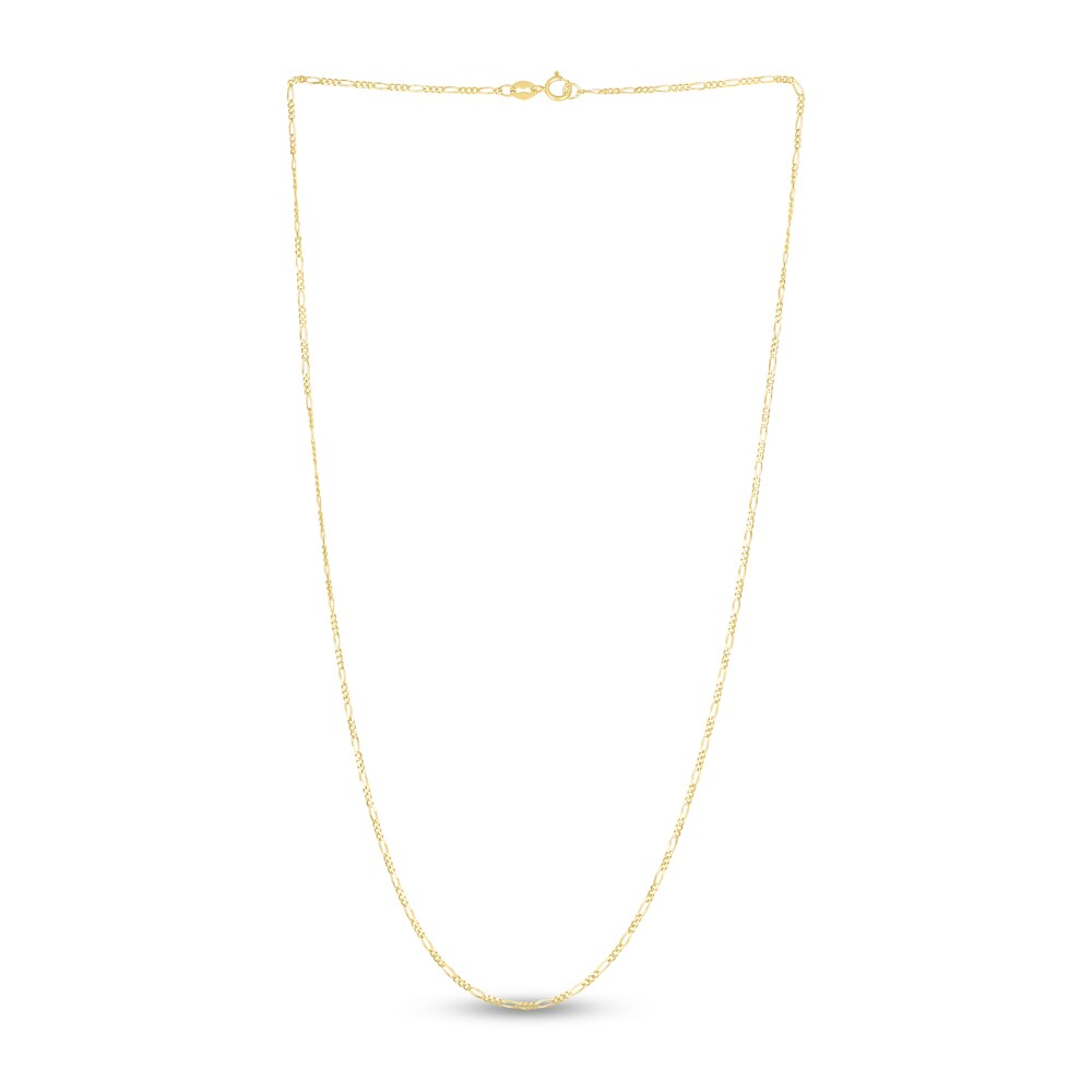 Figaro Chain Necklace 14K Yellow Gold 18\" qcyDLa4D