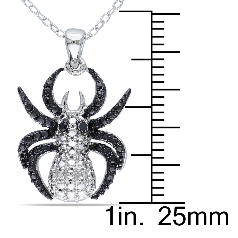 Black Diamond Spider Necklace Diamond Accents Sterling Silver 18\" qv77xJS5