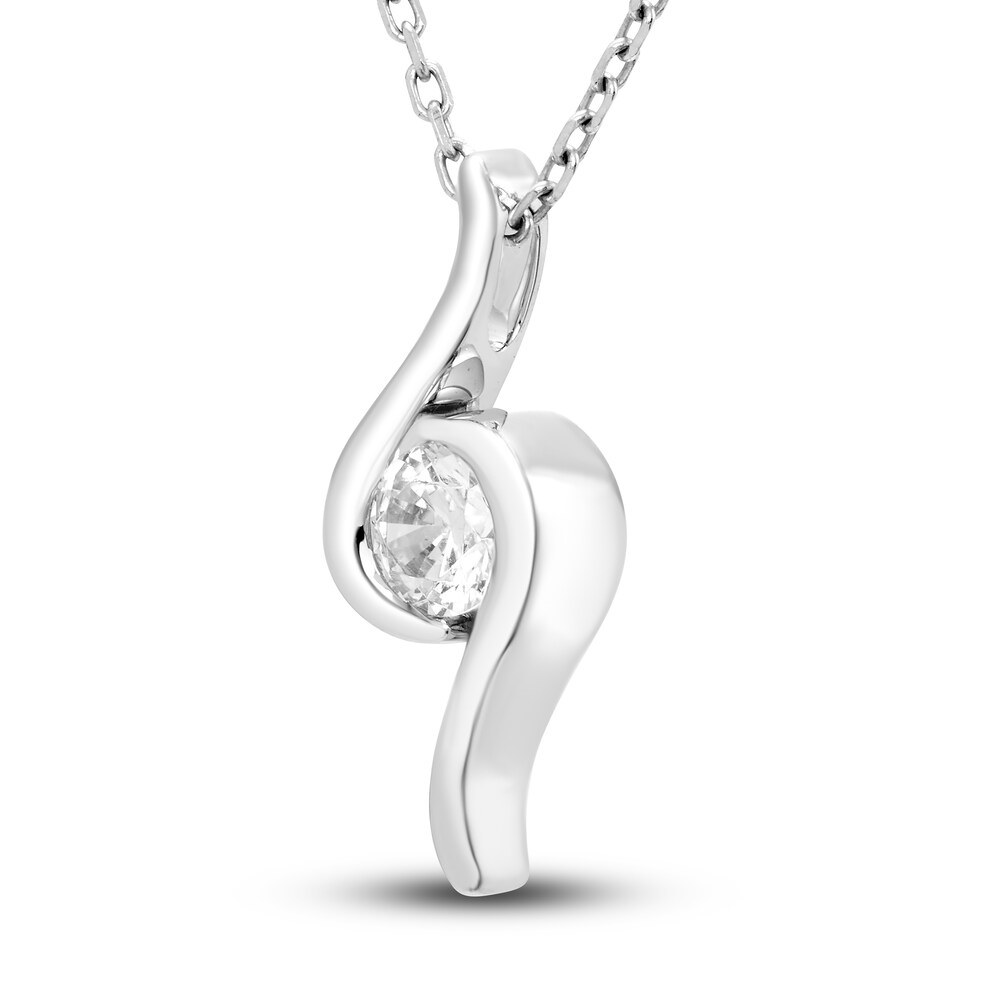 Hearts Desire Diamond Swirl Necklace 1/4 ct tw Round 18K White Gold r3c1oDdc