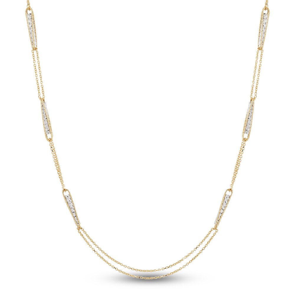 Italia D\'Oro Rolo Chain Necklace 14K Two-Tone Gold 20\" rEKqESoO [rEKqESoO]