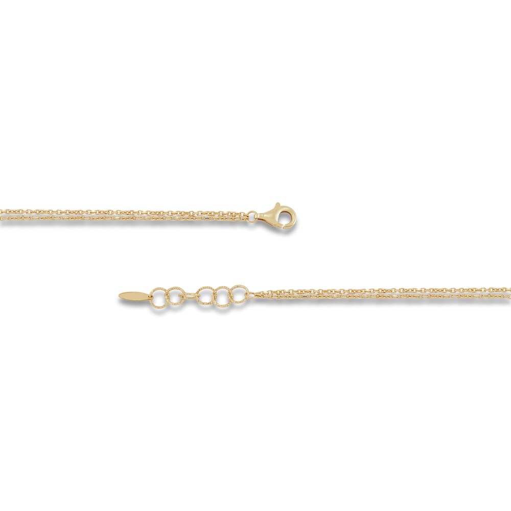 Italia D\'Oro Rolo Chain Necklace 14K Two-Tone Gold 20\" rEKqESoO