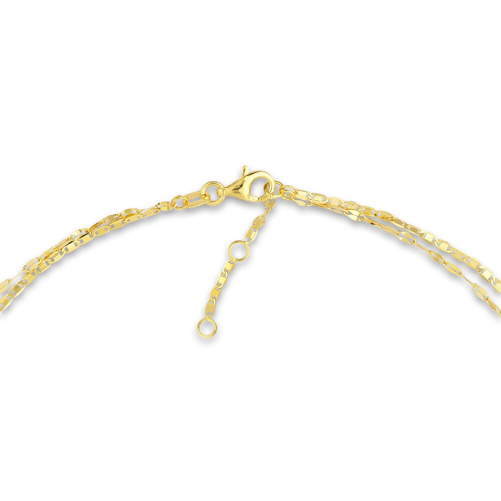 Mixed Chain Necklace 14K Yellow Gold 18\" Adj. rTLwZuZh