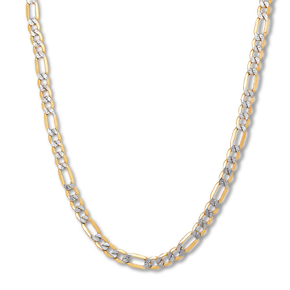 Figaro Chain Necklace 10K Yellow Gold 22\" Length rVmWzsFj [rVmWzsFj]