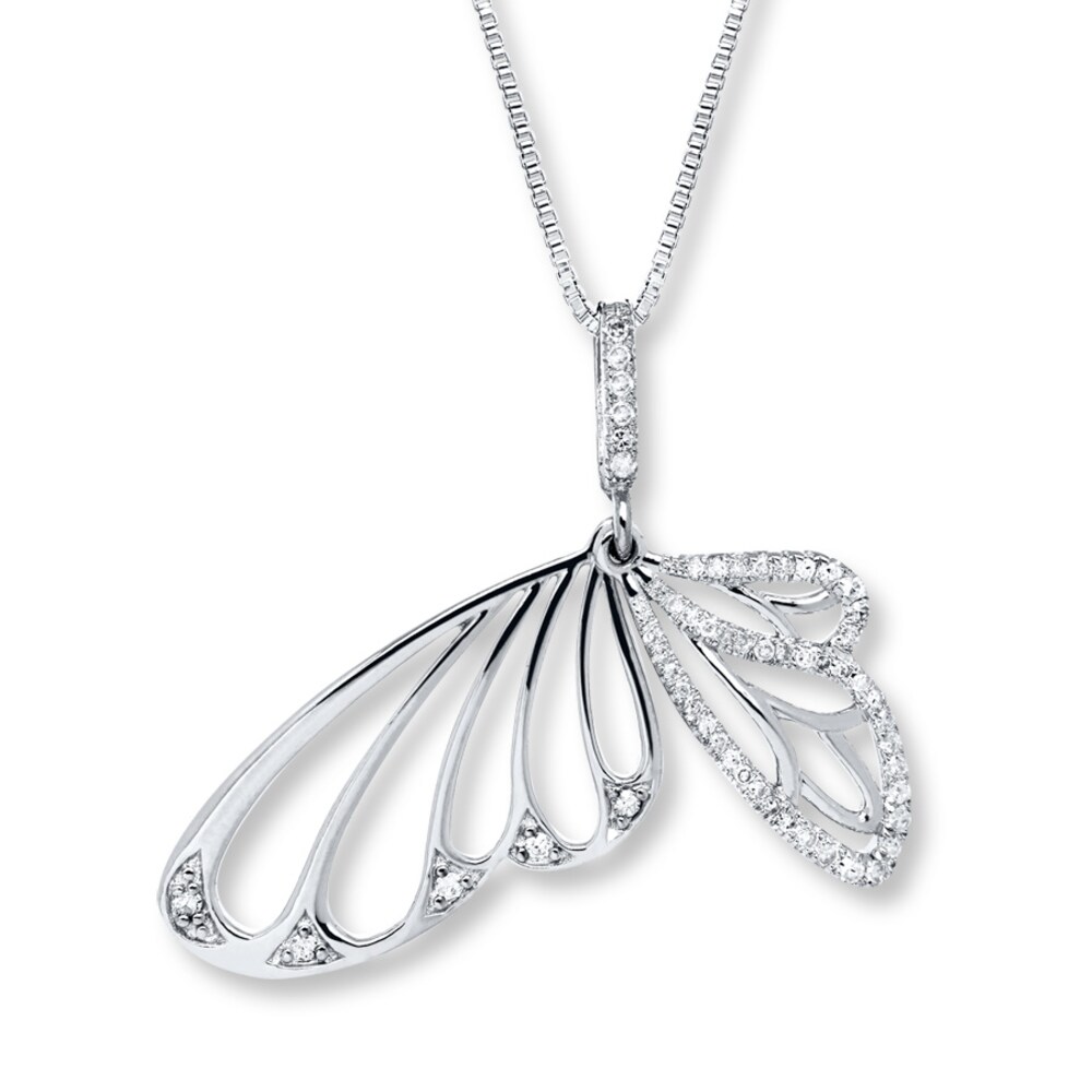 Butterfly Necklace 1/5 ct tw Diamonds Sterling Silver rXf5TLz5