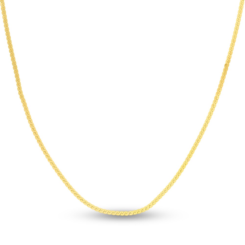 Serpentine Chain Necklace 14K Yellow Gold 20\" rbPh0X2u [rbPh0X2u]