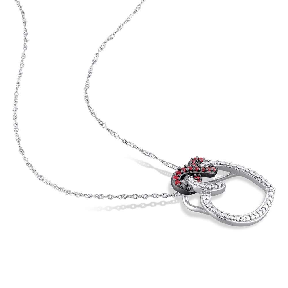 Natural Ruby Heart Necklace 10K White Gold 17\" rdOk0ahu