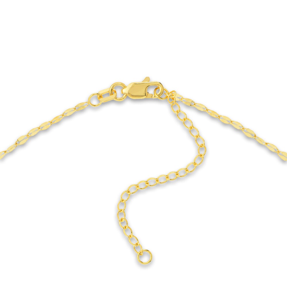 Double Circle Lariat Necklace 14K Yellow Gold 16\" rdT0h881