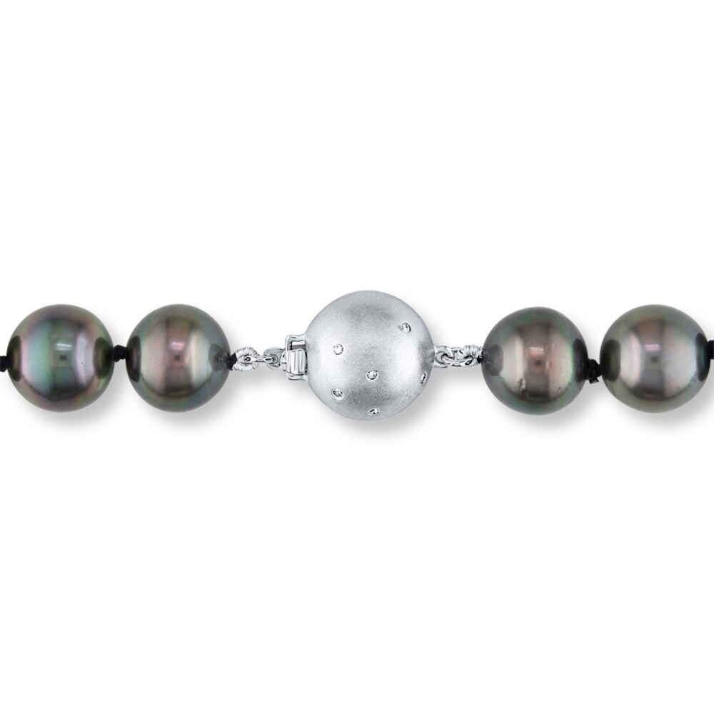 Cultured Pearl Necklace 1/20 ct tw Diamonds 14K White Gold rwmxkc0P