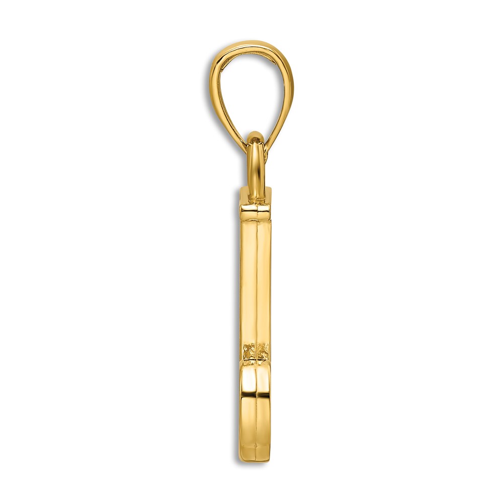 Initial J Charm 14K Yellow Gold 18\" sexCREhc