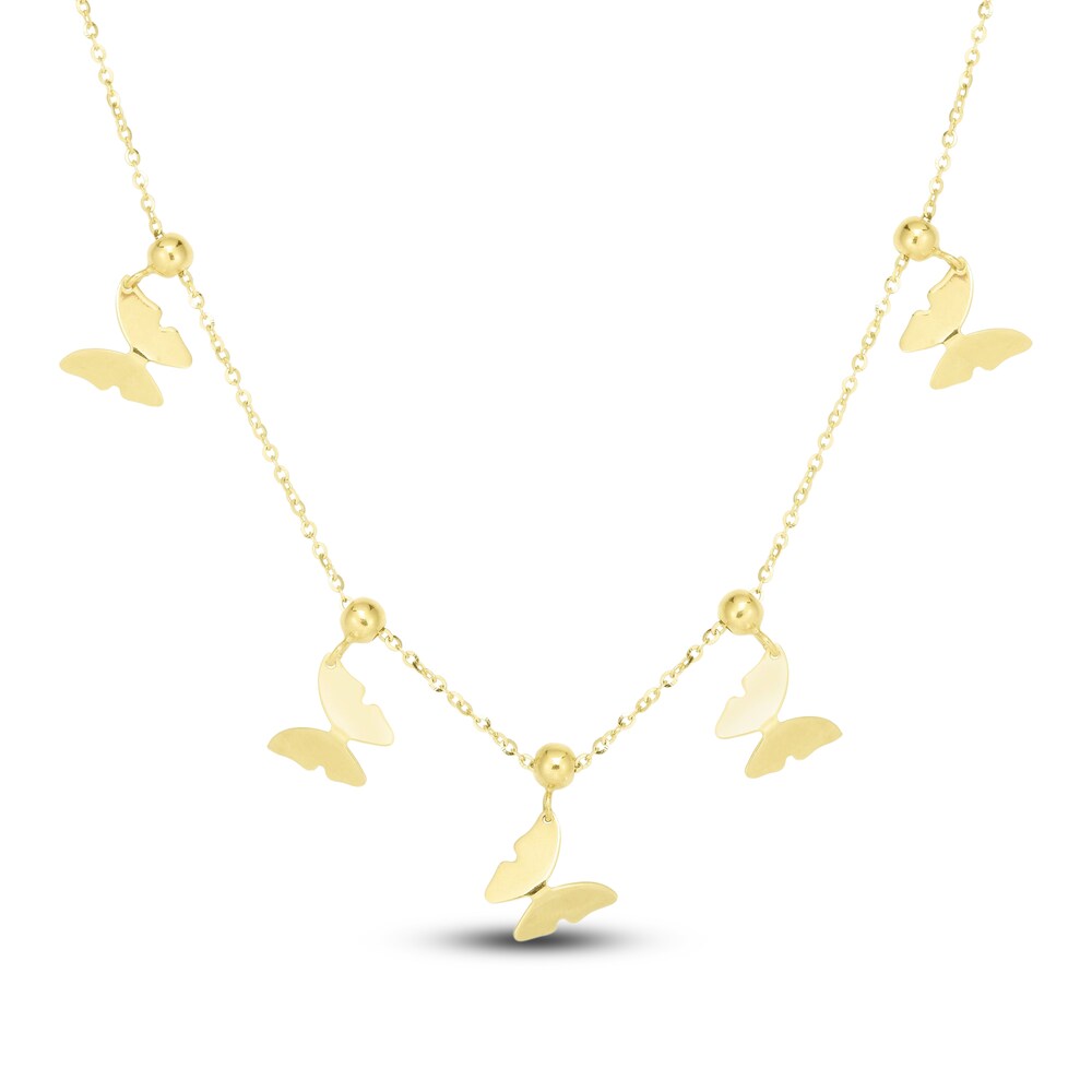 Butterfly Necklace 14K Yellow Gold t4so4RDz [t4so4RDz]