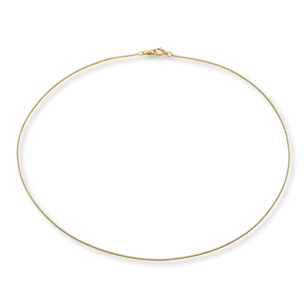 Box Chain 14K Yellow Gold 18\" Length tKJthlQZ