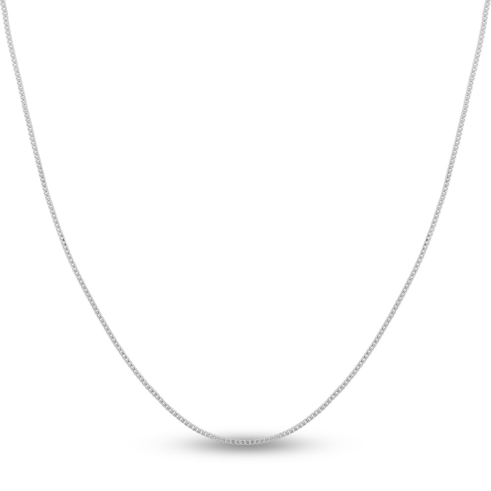 Round Franco Chain Necklace 14K White Gold 20\" tYcAVPNG [tYcAVPNG]