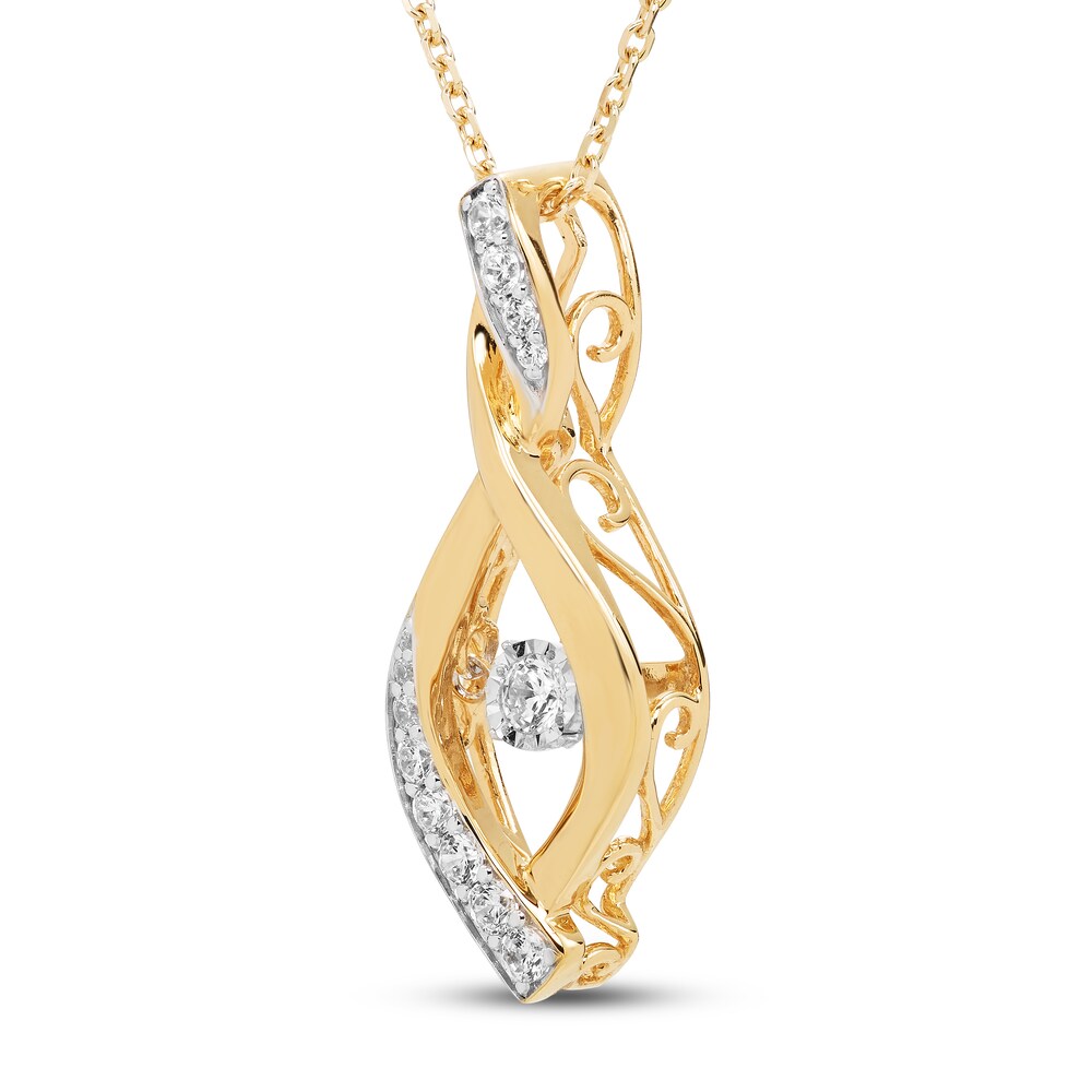 Diamond Necklace 1/4 ct tw Round 10K Yellow Gold tkDTu70I