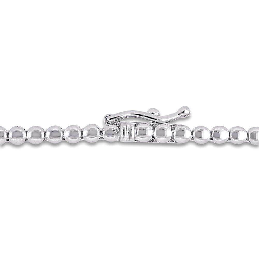 Diamond Tennis Necklace 3-7/8 ct tw Round 18K White Gold 17\" tmXDsvHC