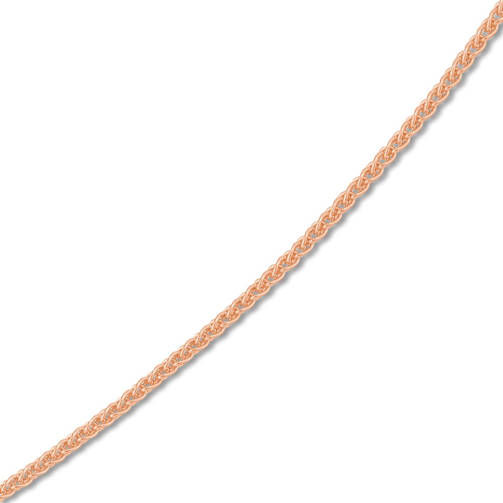 Round Wheat Chain Necklace 14K Rose Gold 18\" ts3uUrtv