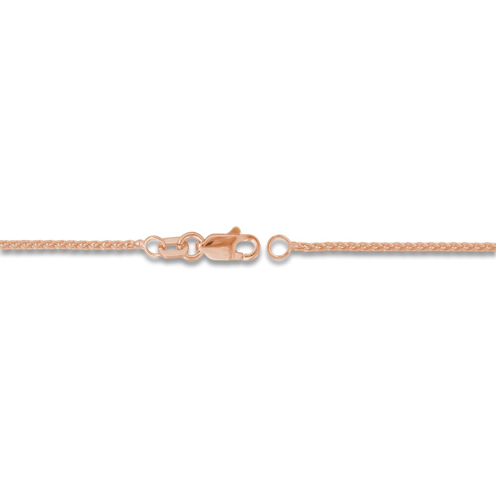 Round Wheat Chain Necklace 14K Rose Gold 18\" ts3uUrtv