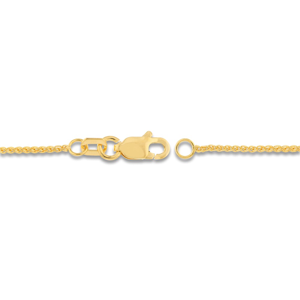 Round Wheat Chain Necklace 18K Yellow Gold 18\" u1rRxpx2