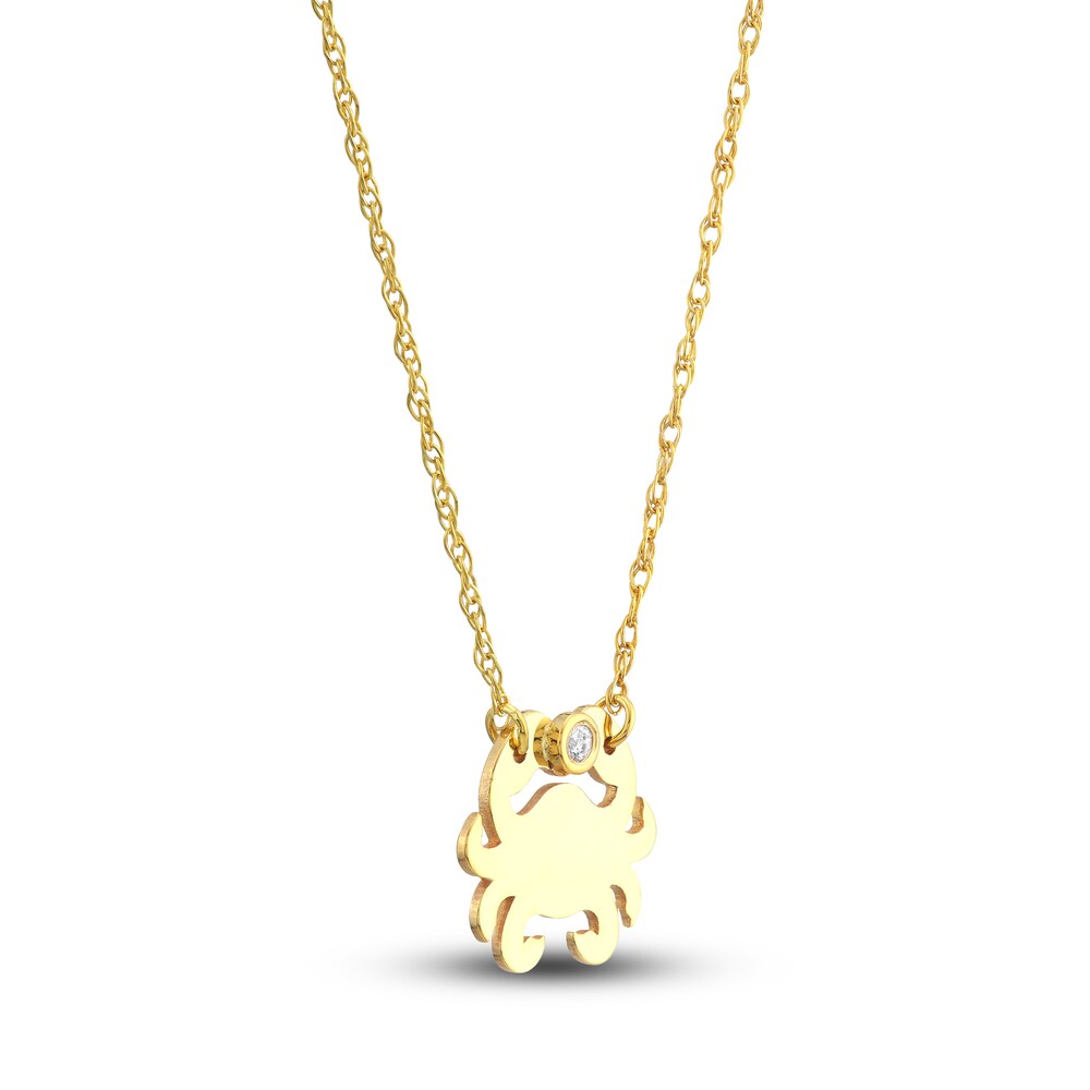 Crab Necklace Diamond Accent 14K Yellow Gold u3J7c0nb