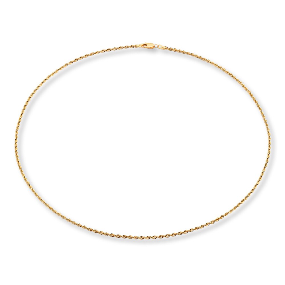 Glitter Rope Chain Necklace 14K Yellow Gold 20\" Length uFXX0jpV