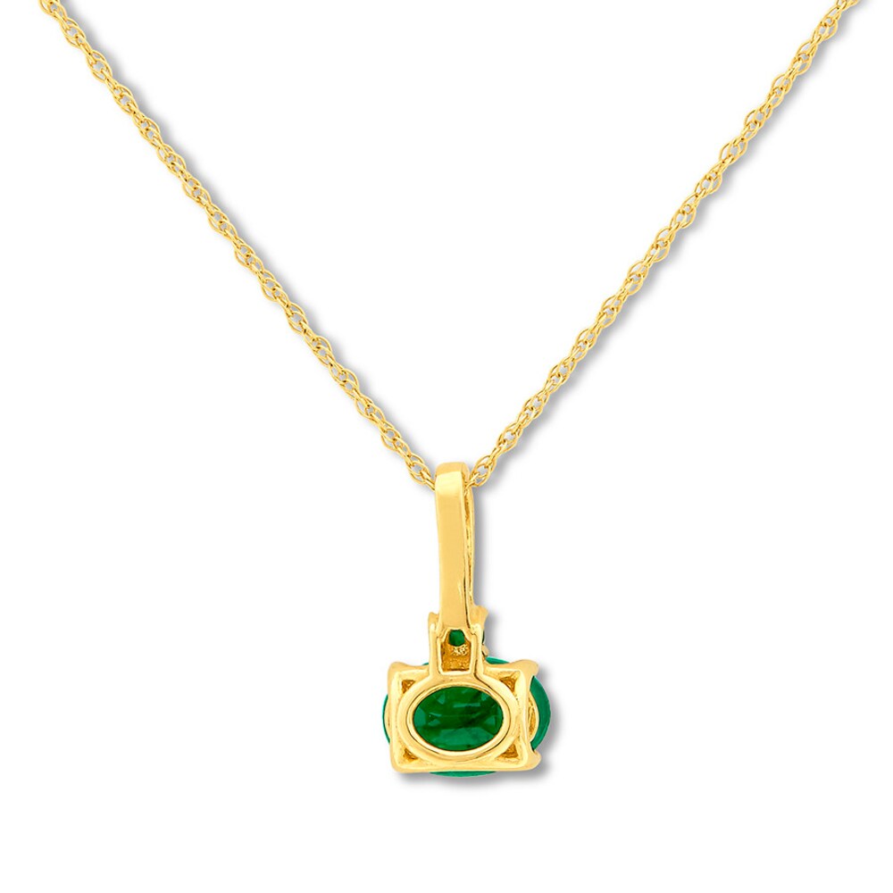 Natural Emerald Necklace Diamond Accents 10K Yellow Gold uJXch9Ra