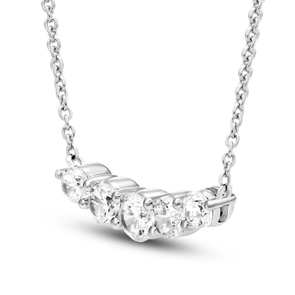 Hearts Desire Diamond 5-Stone Necklace 1/2 ct tw Round 18K White Gold 18\" uLvwzJa6