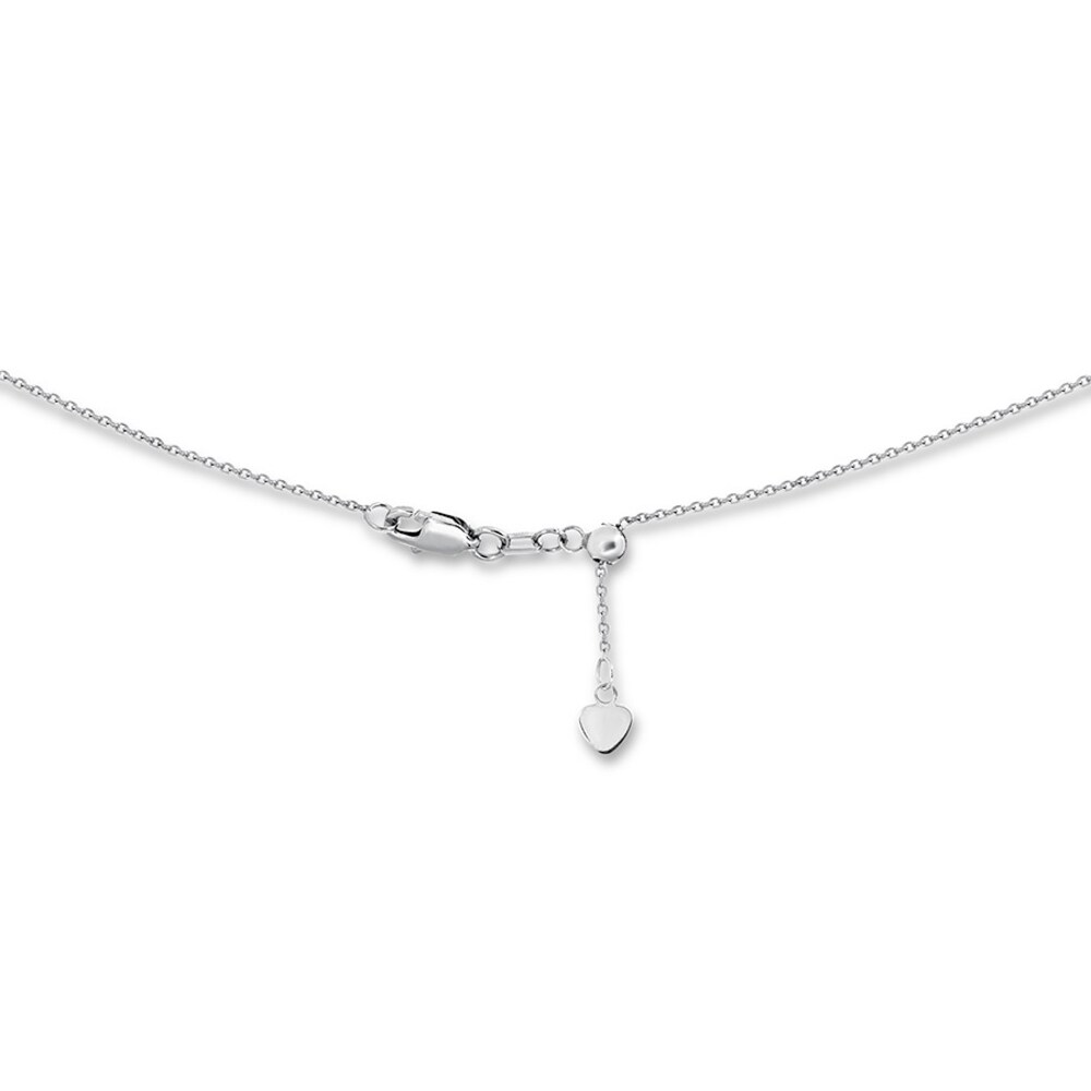 Dangle Disc Choker Necklace 14K White Gold 14\" Adjustable uRX19sUg