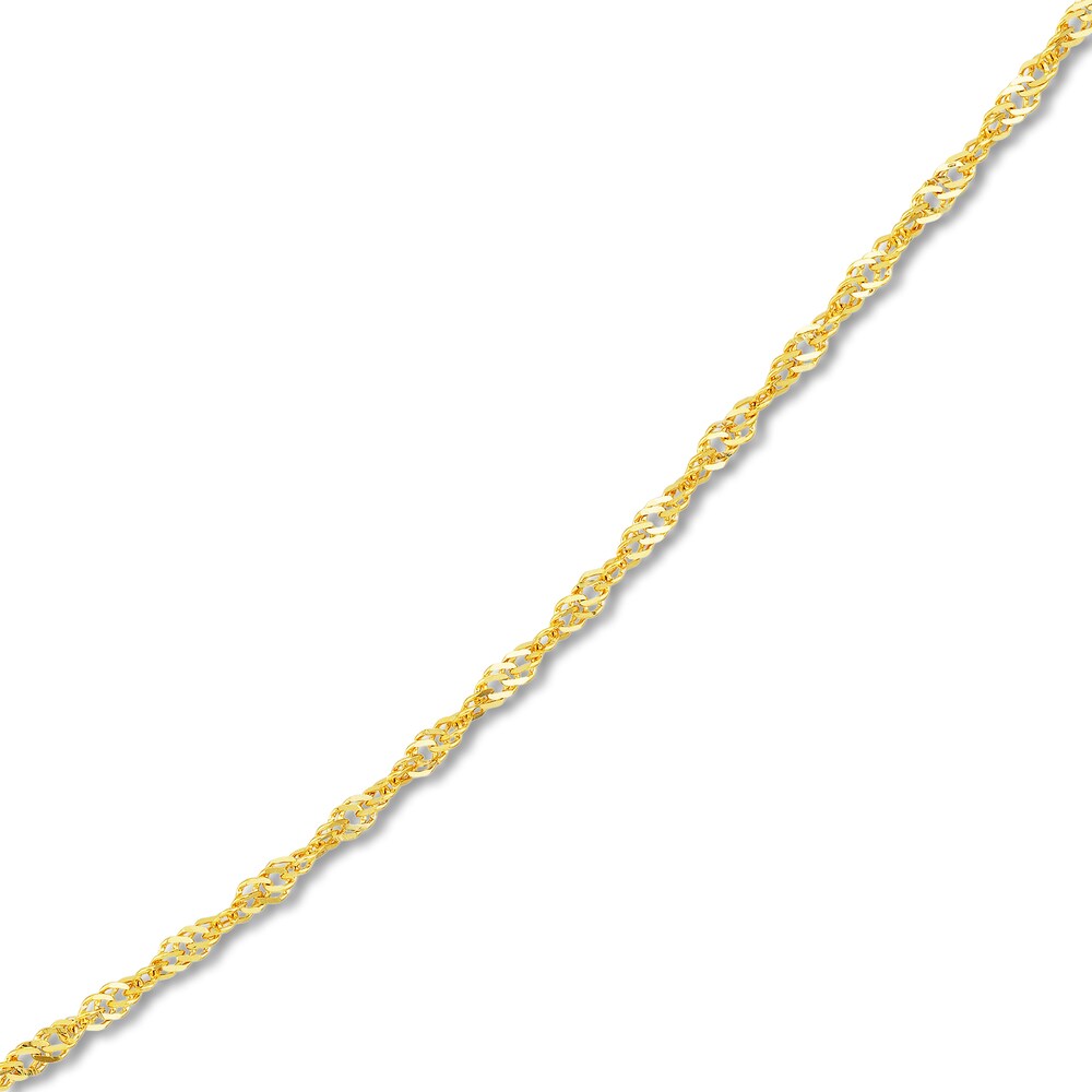 Singapore Chain Necklace 14K Yellow Gold 20\" ude1eZ5H