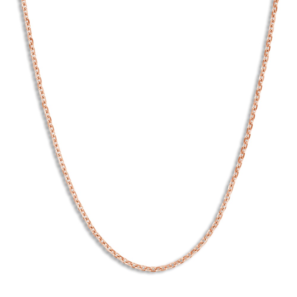 Diamond-Cut Cable Chain Necklace 14K Rose Gold 18\" uiRFLC9J [uiRFLC9J]