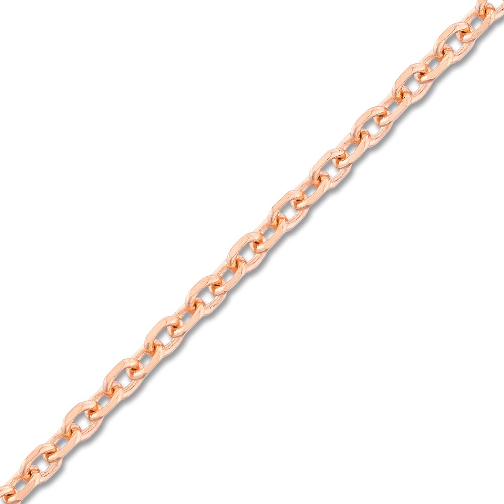 Diamond-Cut Cable Chain Necklace 14K Rose Gold 18\" uiRFLC9J
