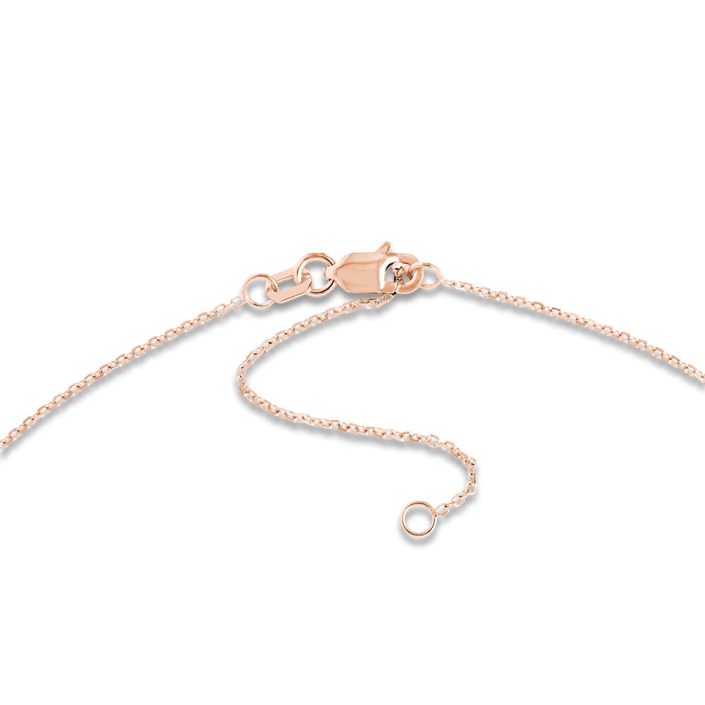 Diamond-Cut Cable Chain Necklace 14K Rose Gold 18\" uiRFLC9J