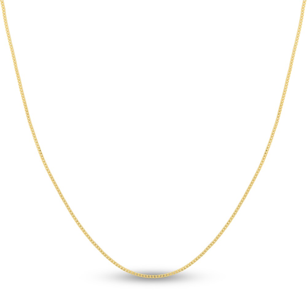 Round Franco Chain Necklace 14K Yellow Gold 16\" v24SjCIv