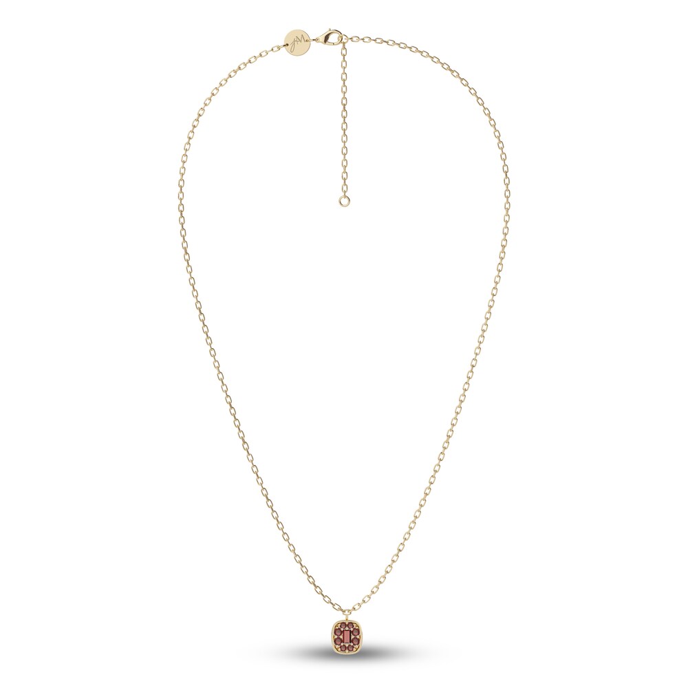 Juliette Maison Natural Garnet Pendant Necklace 10K Yellow Gold vPJayLk3