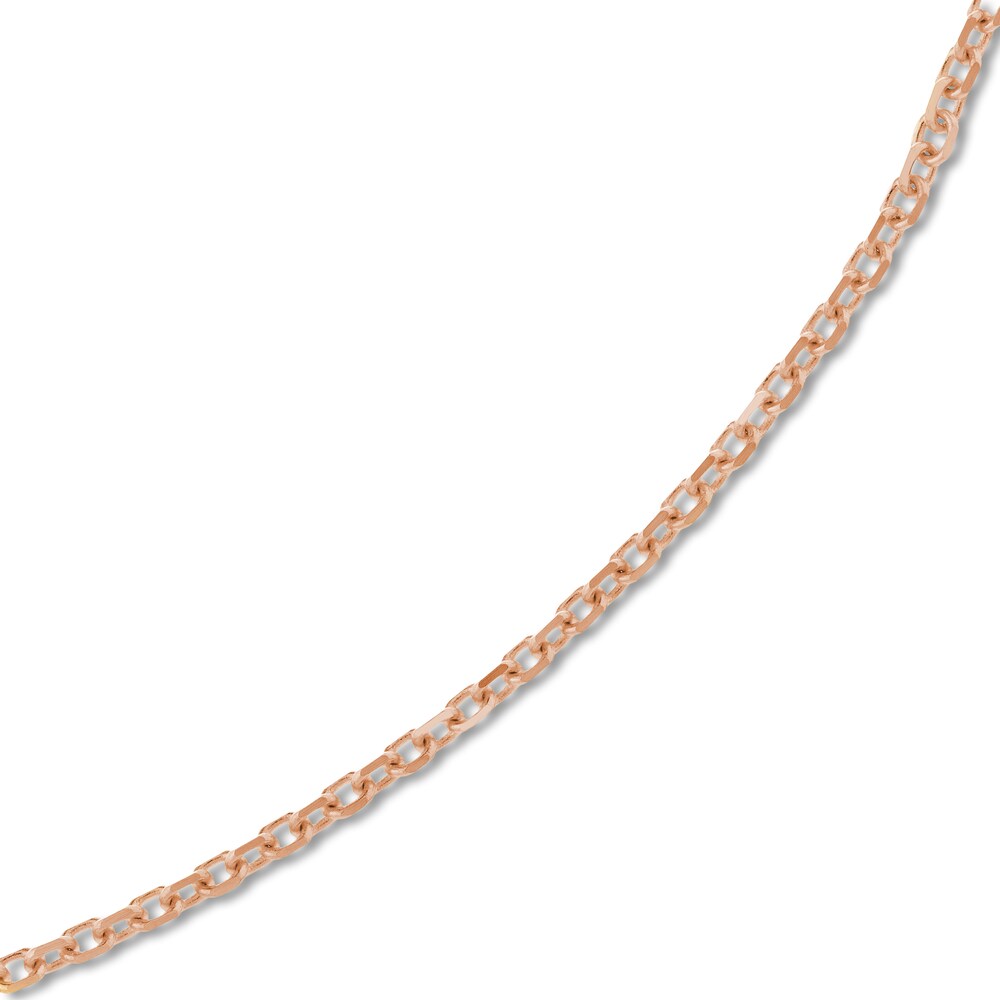 Diamond-Cut Cable Chain Necklace 14K Rose Gold 18\" vWgXPnps