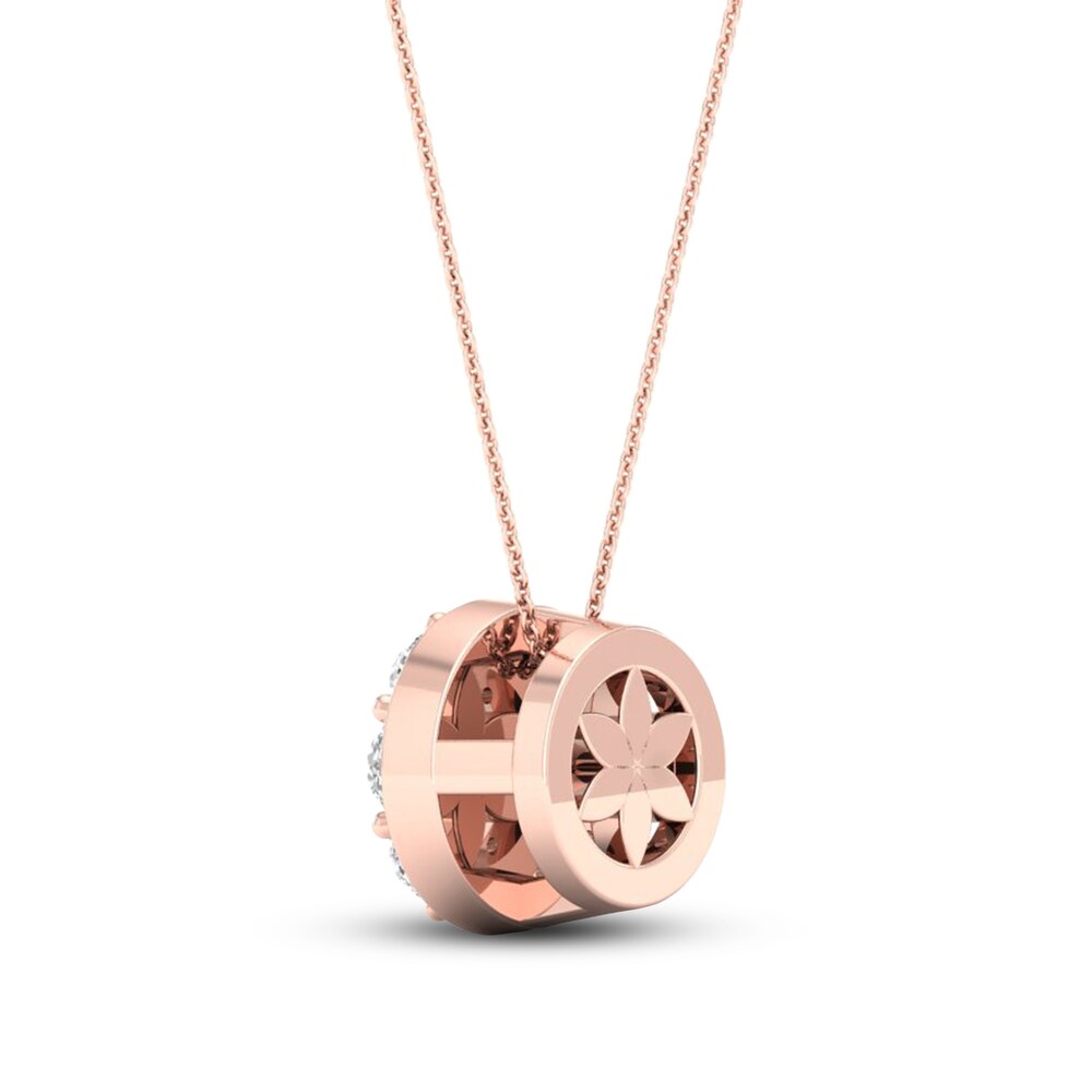 Diamond Pendant Necklace 1/4 ct tw Round 10K Rose Gold vqlNGvBb