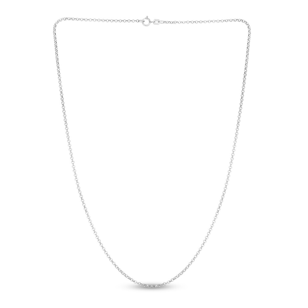 Rolo Chain Necklace 14K White Gold 16\" vwYia8zl
