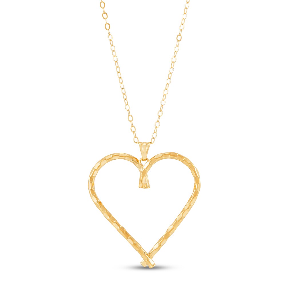 Italia D\'Oro Heart Pendant Necklace 14K Yellow Gold wdhC0EyA [wdhC0EyA]