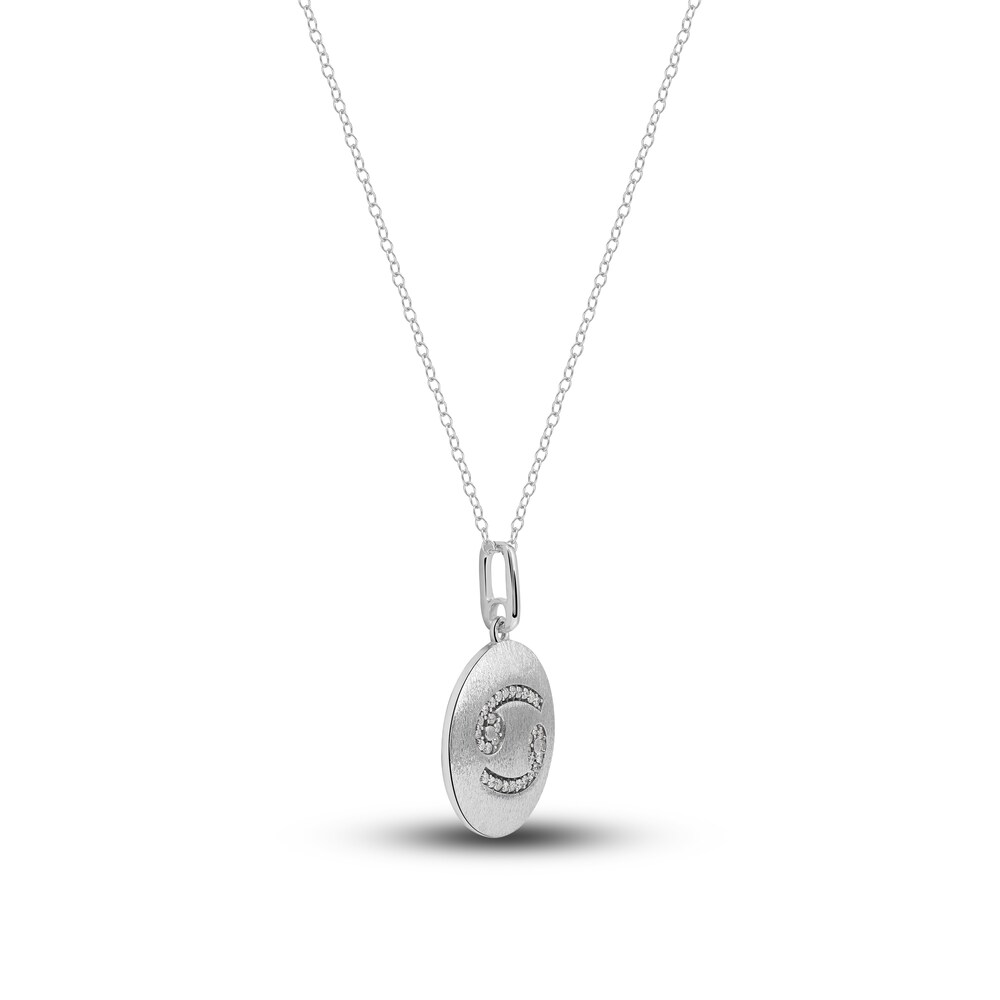 Diamond Cancer Zodiac Pendant Necklace 1/10 ct tw Round 14K White Gold wviHom8o