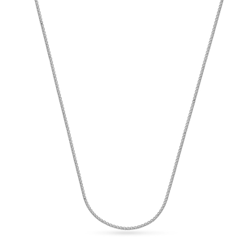 Round Wheat Chain Necklace 18K White Gold 18\" xJcz5Rny