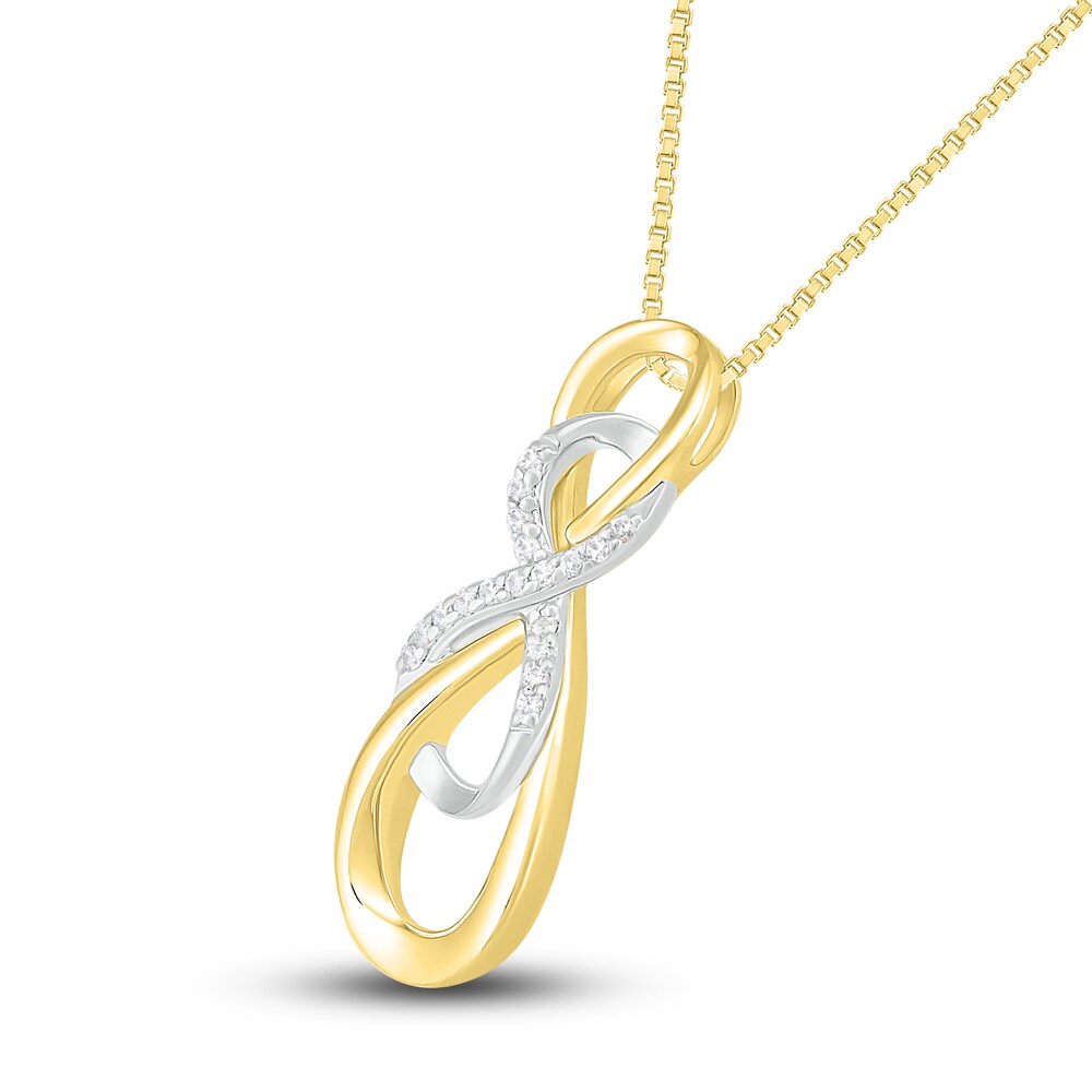 Diamond Infinity Necklace 1/20 ct tw Round 10K Two-Tone Gold xaENXVC8