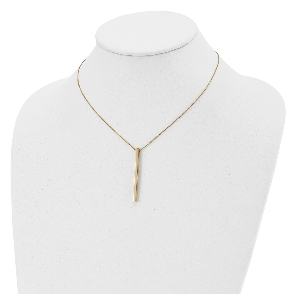 Bar Station Necklace 14K Yellow Gold 16\" xbXp34ko