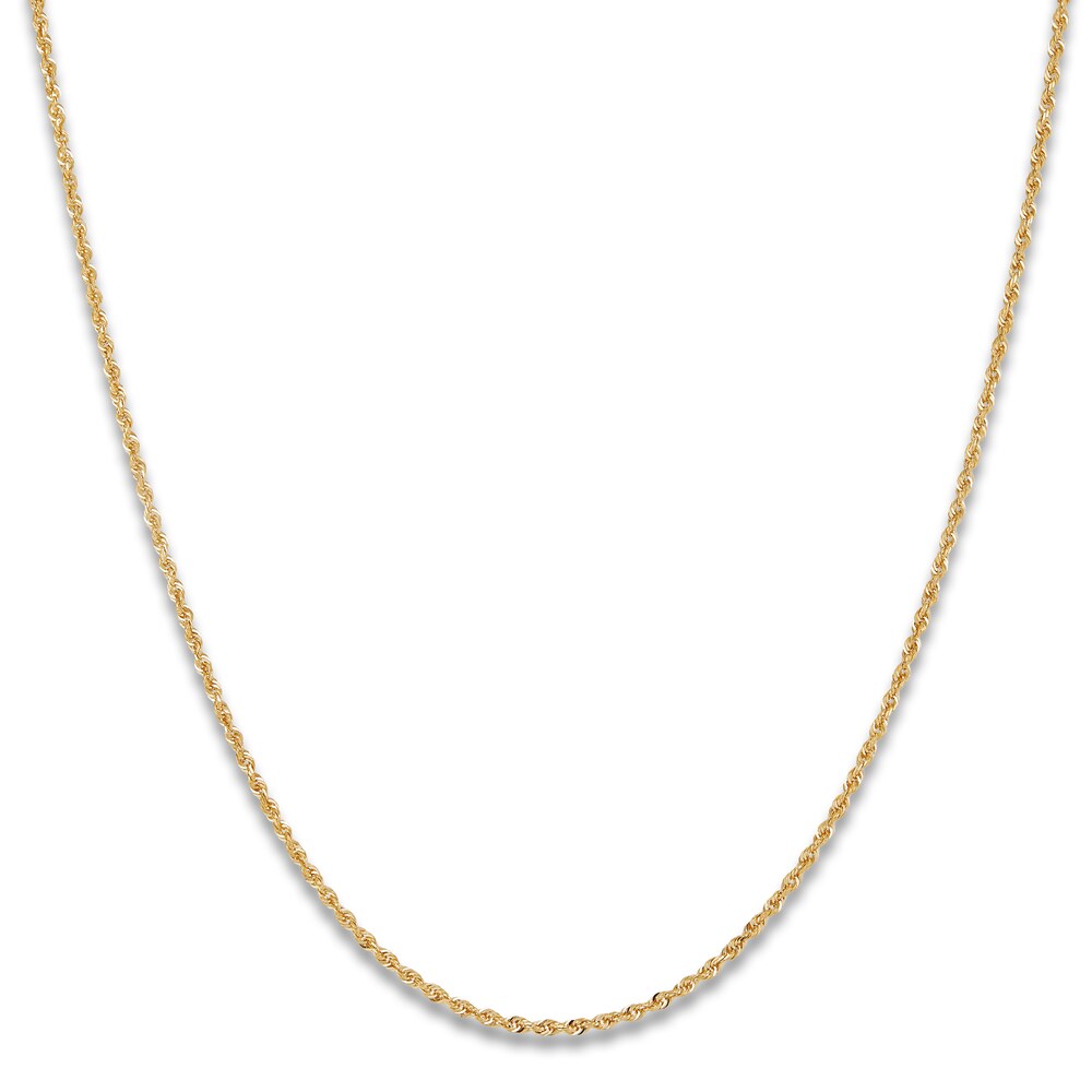 Solid Glitter Rope Necklace 14K Yellow Gold 16\" 1.8mm xm3RjNJ1 [xm3RjNJ1]